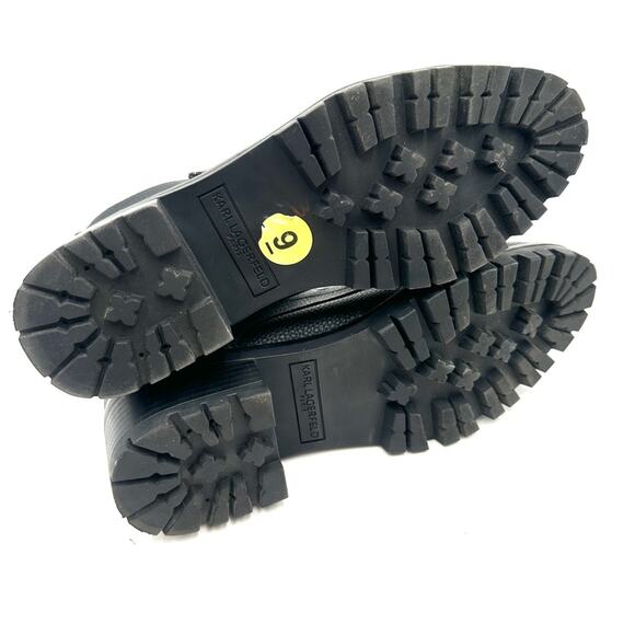 NEW - KARL LAGERFELD PARIS women's Pippa Jeweled Strap Leather Lug Sole - SIZE 9 - Picture 4 of 13